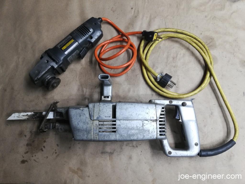 Repaired Angle Grinder and Saw